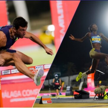 Quique Llopis y Fátima Diame, en el Campeonato de España de atletismo en Málaga